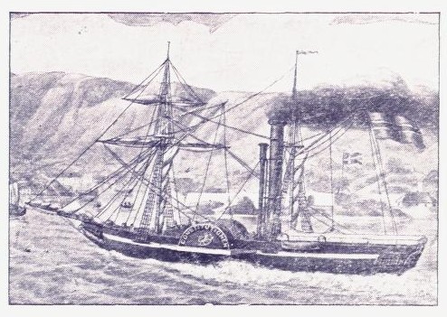 »Konstitusjonen«. I 1807 hadde amerikaneren Fulton i New York bygd det første brukbare dampskib; det blev drevet frem med et skovlhjul på hver side. I 1836 opfant svensken Ericsson dampskibs-propellen. I Norge fikk vi de to første dampskibene 1826—27.