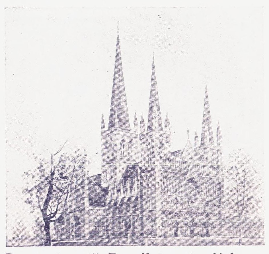 Begynnelsen til Trondheims domkirke var gjort av Magnus den gode, som hadde bygd en trekirke der hans fars lik hadde stått det første året. Olav Kyrre hadde i steden bygd en kirke av blågrå klebersten, med runde buer. Men i erkebisp Øysteins tid hadde de i Normandi tatt til å bygge kirker med spisse buer. Så snart Øystein var blitt erkebisp over Norgesvelde, gikk han i gang med å bygge i Nidaros en overmåte stor kirke med sådanne spisse buer, for Hellig Olavs lik, og han gjorde Olav Kyrres kirke til kor i den. Den blev hans livs storverk.