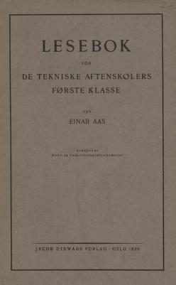 Lesebok for de tekniske aftenskolers første klasse